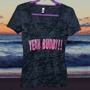 Women’s Y2K Jersey Shore Yeah Buddy Burnout Charcoal T-Shirt Size Medium M